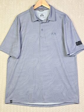 Kuiu Polo Mens Large Gray Short Sleeve GMI Logo Casual Golf Lightweight